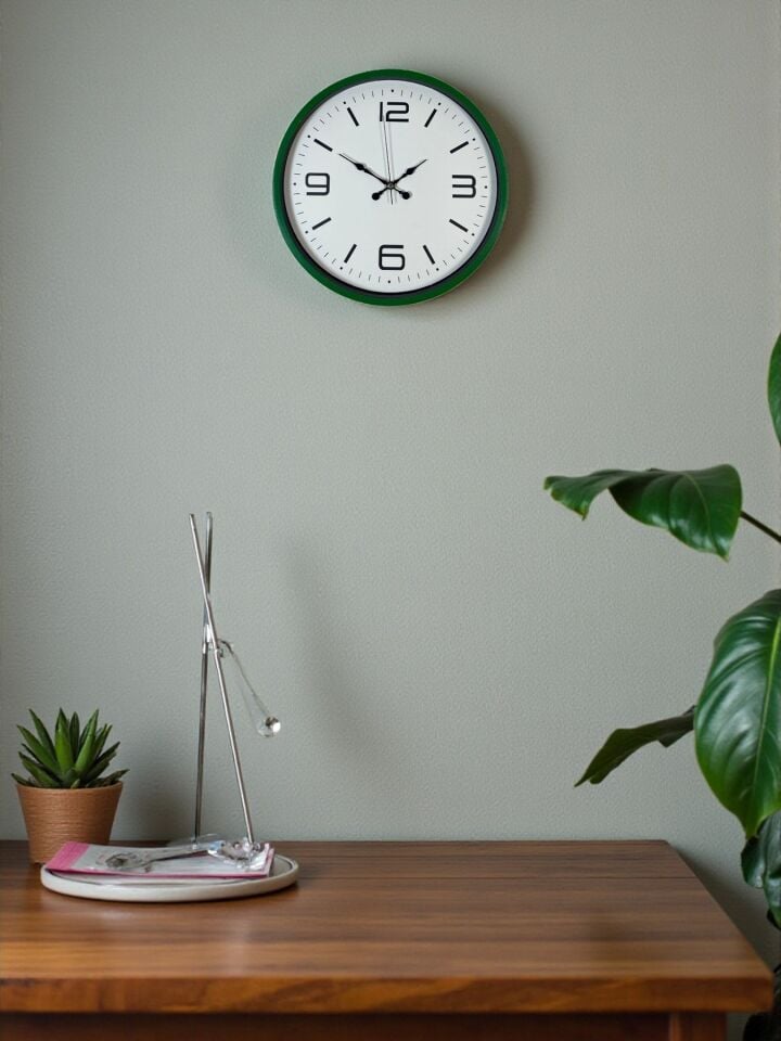 36 Cm Yeşil Modern Dekoratif Duvar Saati