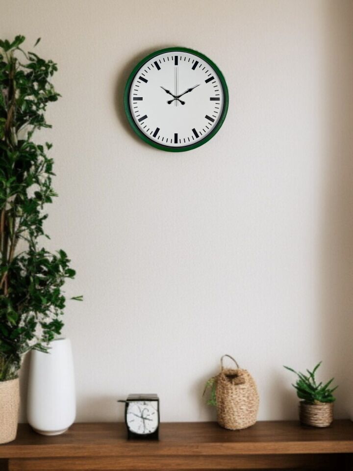 36 Cm Yeşil Sade Dekoratif Duvar Saati