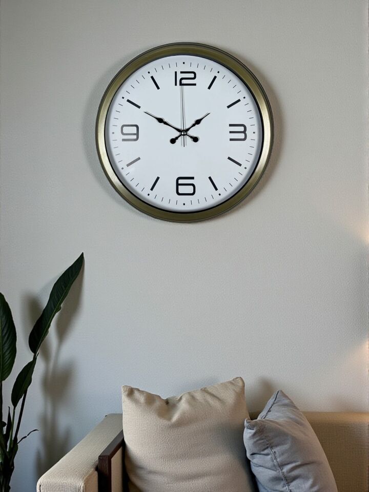 Modern Tasarım Eskitme 40 Cm Metal Duvar Saati