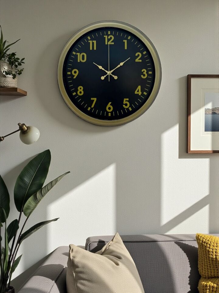 40 Cm Metal Eskitme Klasik Duvar Saati