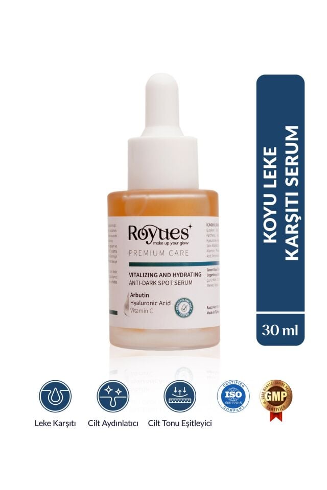 Koyu Leke Karşıtı Arbutin Cilt Serumu - Cilt Tonu Eşitleyici (Arbutin + Hyaluronik Asit + Vitamin C)