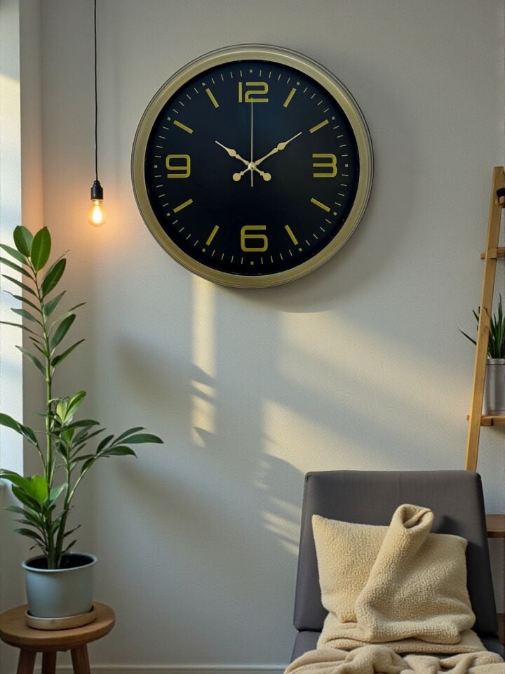 40 Cm Metal Eskitme Vintage Duvar Saati