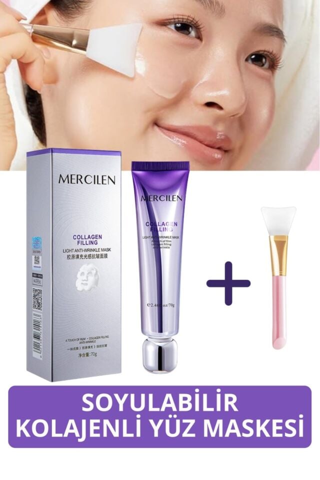 Soyulabilir Kolajen Jel Yüz Maskesi - Cam Cilt Etkili Kore Yüz Maskesi 70g