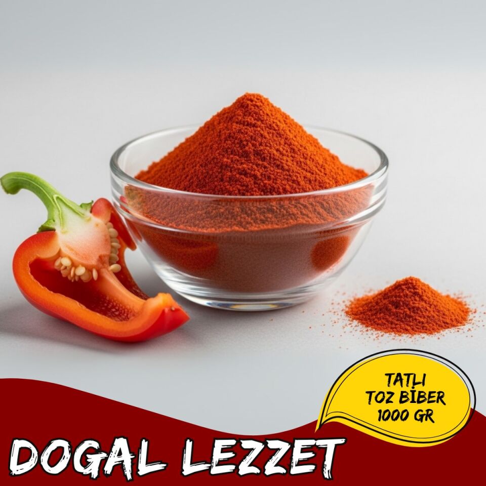 Mey İthalat® Tatlı Toz Biber Lezzet Artırıcı Toz Kırmızı Biber Yemekler İçin 1000 Gr (1 Kg)