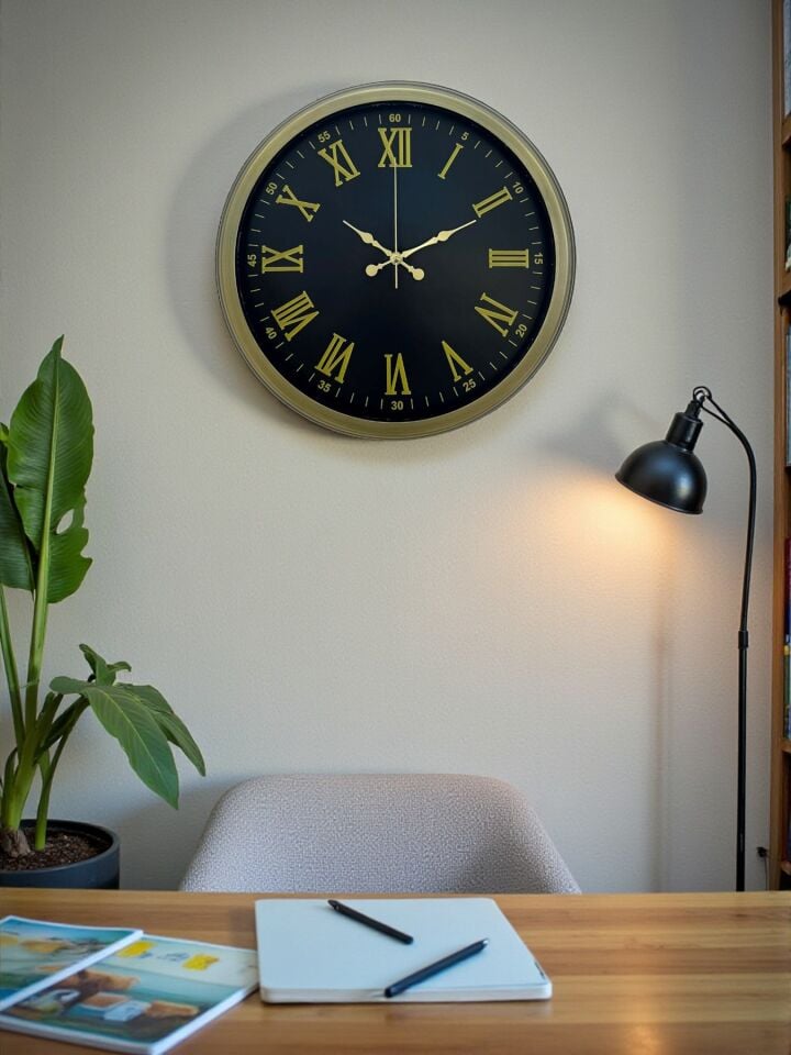 40 Cm Metal Vintage Roma Rakamlı Duvar Saati