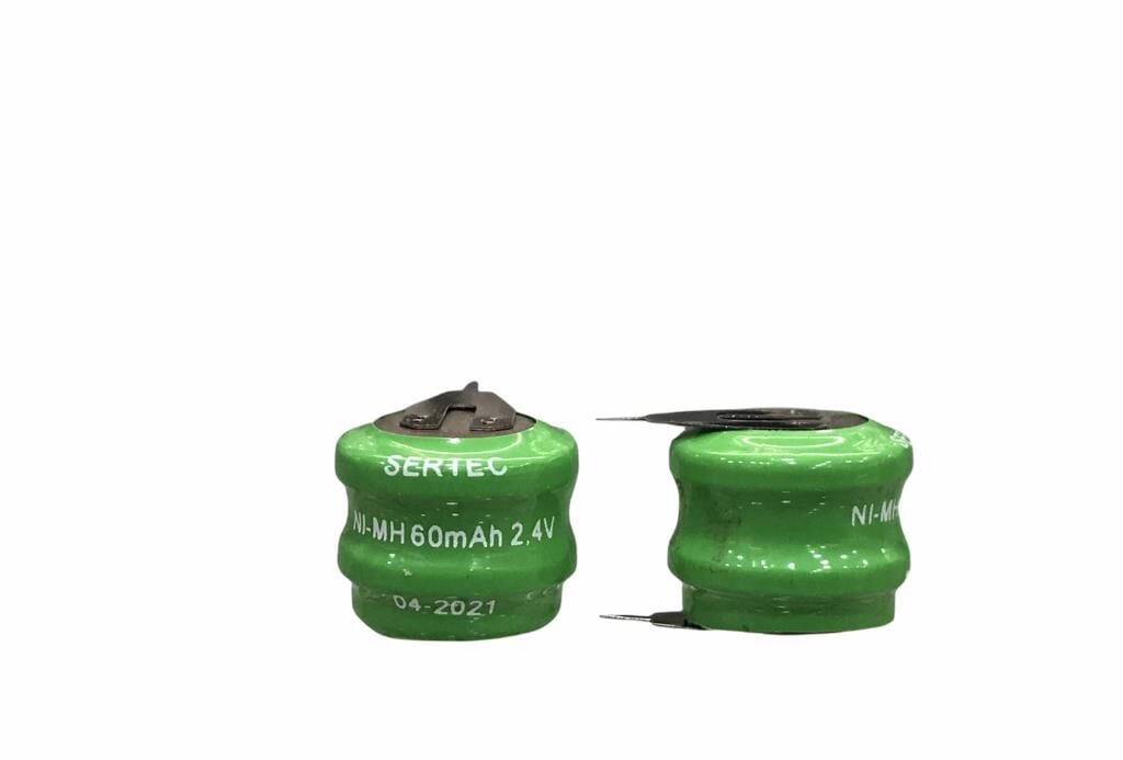 2.4V 2S1P 60 Mah 2 Pin  NI-MH Buton Pil (491491)