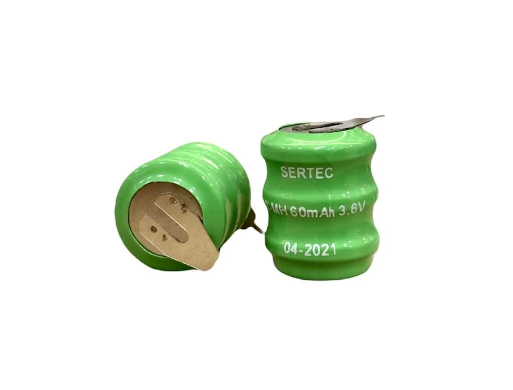 3.6V 3S1P 60 Mah 2 Pin NI-MH Buton Pil (491491)
