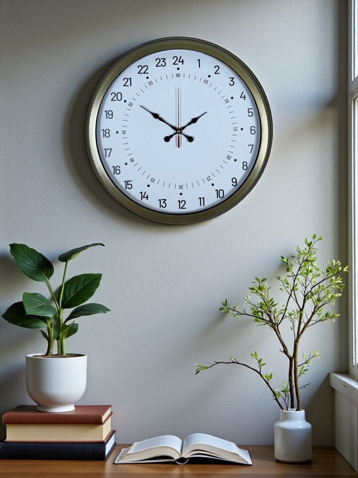 40 Cm Eskitme Metal 24 Saat Göstergeli Özel Tasarım Duvar Saati
