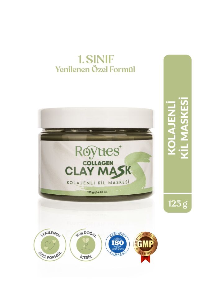 Kolajen Kil Maskesi - Leke ve Siyah Nokta Giderici Yüz Maskesi Collagen Clay Mask 125g