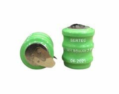3.6V 3S1P 80 Mah 2 Pin NI-MH Buton Pil (491491)