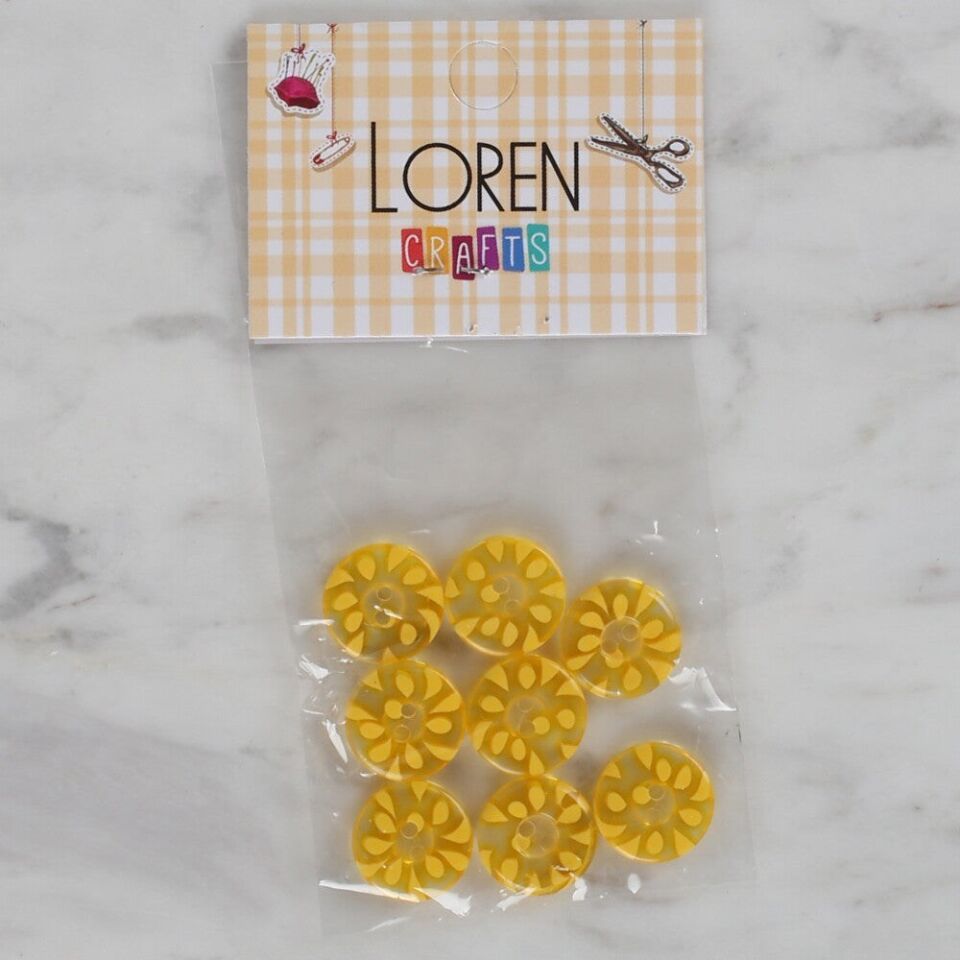 Loren Crafts 8 li Sarı Düğme - 34