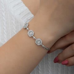 925 Ayar Gümüş Baget Kadın Bileklik T8494 (491491)