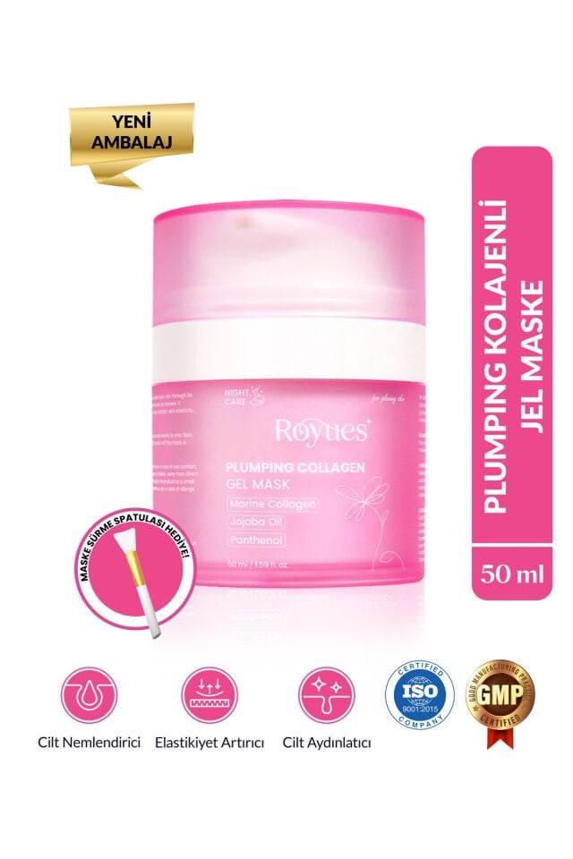 Soyulabilir Kolajen Jel Yüz Maskesi - Cam Cilt Etkili Collagen Night Wrapping Mask 50ml