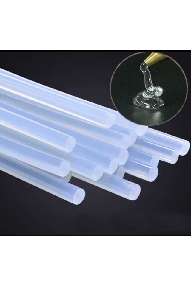 Silikon Tabancası İçin İNCE Silikon Çubuk 10’lu Paket – Şeffaf