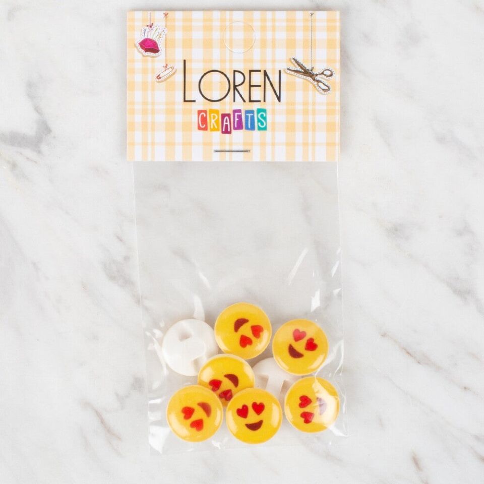 Loren Crafts 8 li Sarı Düğme - 672