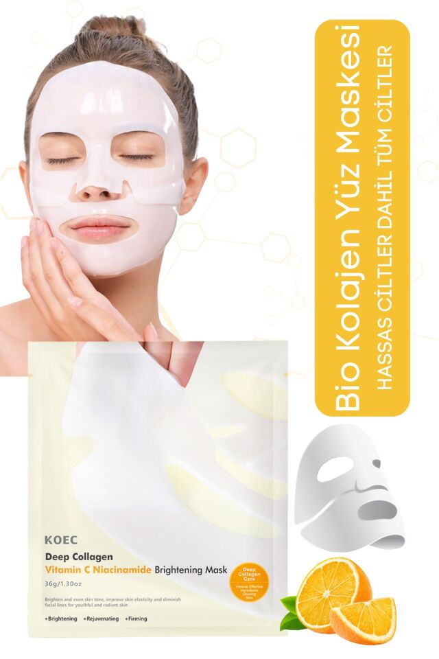 Bio Kolajen Şeffaf Kore Maskesi - C Vitamin ve Niacinamide İçerikli Parlaklık ve Nemlendirme