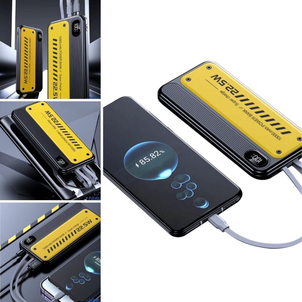 AD 10000 mAh Hızlı Şarj Özellikli Aynı Anda 4 Cihazı Şarj Edebilen Powerbank