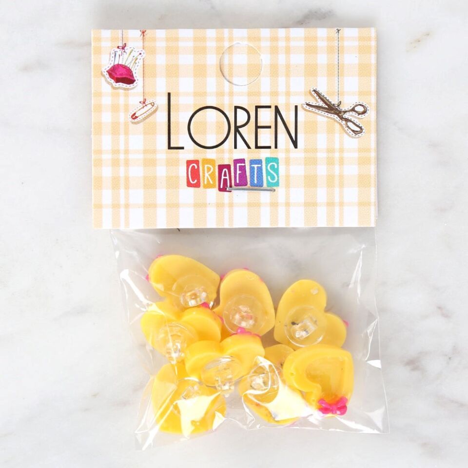 Loren Crafts Sarı 8'li Düğme - 3017