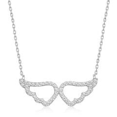 925 Ayar Gümüş Melek Kanadı Kadın Gümüş Kolye T7089 (491491)