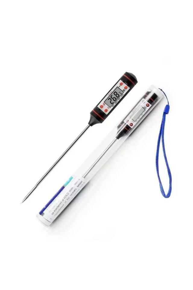 Dijital Gida Termometresi - Yogurt Süt Su Mama Et ve Yiyecek Sicaklik Yemek Isi Ölçer Paslanmaz