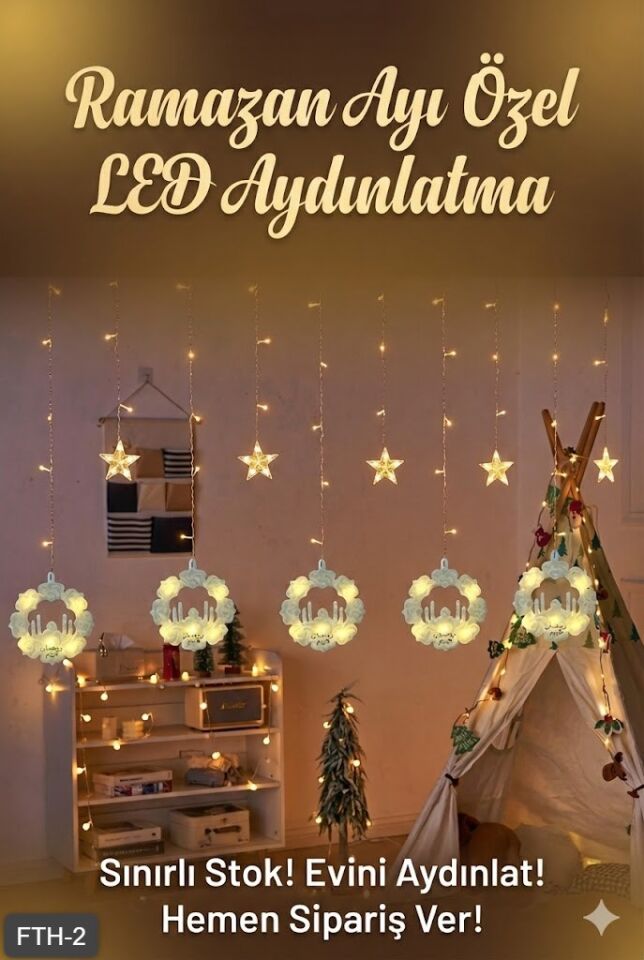 Ramazan Perde LED Işık 3 Metre