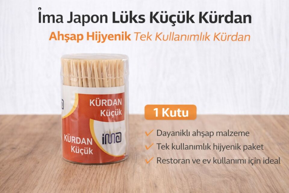 İma Japon Lüks Küçük Kürdan Ahşap Hijyenik Tek Kullanımlık Kürdan 1 Adet