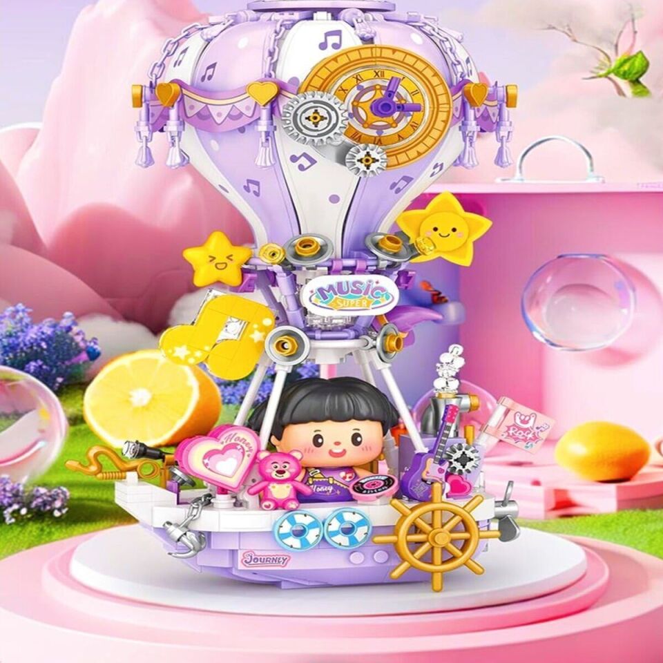 LZ4111 LOZ  MOR HAVA BALONU  BLOCK OYUNCAK 666 PARÇA