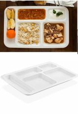 1 Adet  5 Bölmeli Kırılmaz Tabldot Tabak Self Servis Yemekhane Okul Lokanta Tabildot (40 cm x28 cm) (491491)