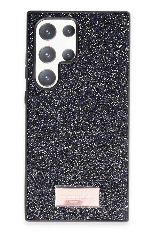Mey İthalat®  Samsung Galaxy S23 Ultra Bright Simli Kapak - Siyah