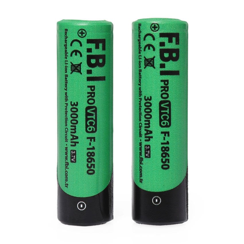 F.B.I VTC6 18650 3.7V 3000mAh 30A Li-ion Şarjlı Pil + Pil Taşıma Kutusu 2'li SET (491491)