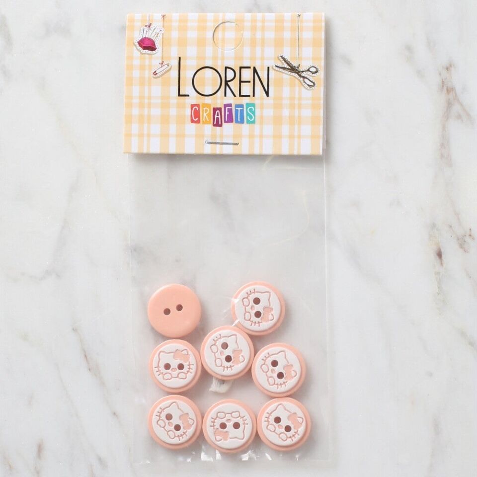 Loren Crafts 8 li Yavruağzı Kedi Düğme - 582