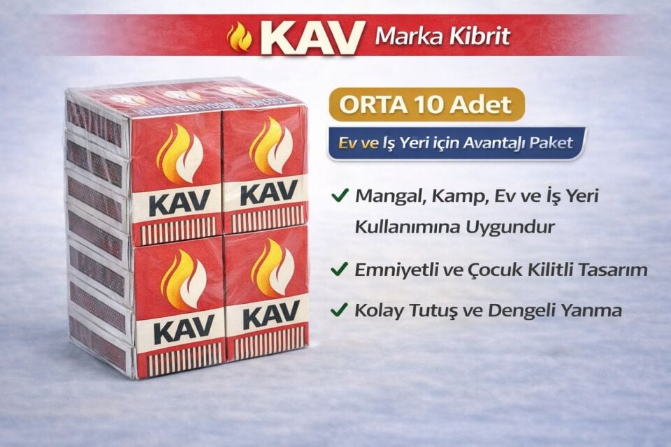 KAV Marka Kibrit Emniyetli Çocuk Kilitli 10 Adet