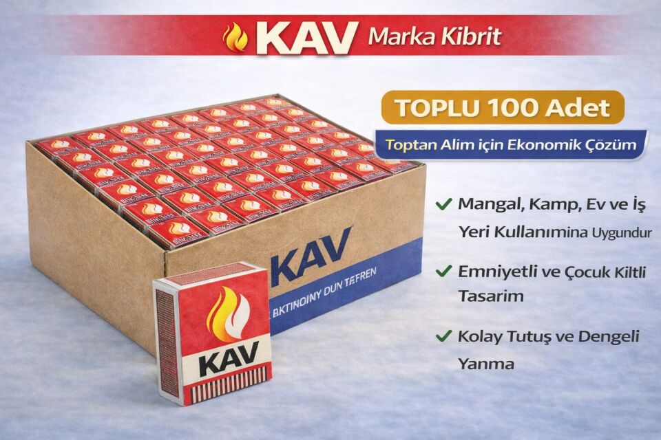 KAV Marka Kibrit Emniyetli Çocuk Kilitli 100 Adet