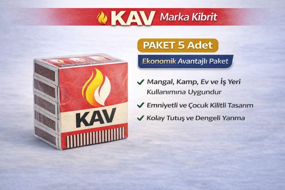 KAV Marka Kibrit Emniyetli Çocuk Kilitli 5 Adet
