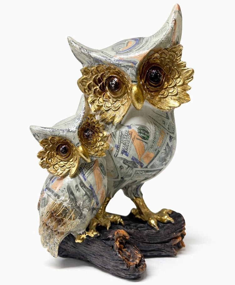 Dolar Baskılı Özel Tasarım İkili Polyester Baykuş