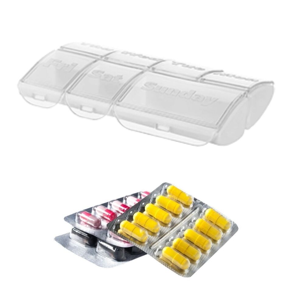 AD Haftalık 7 Bölmeli İlaç Saklama ve Hatırlatma Kutusu