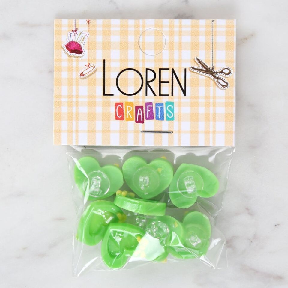 Loren Crafts Yeşil 8'li Düğme - 3015