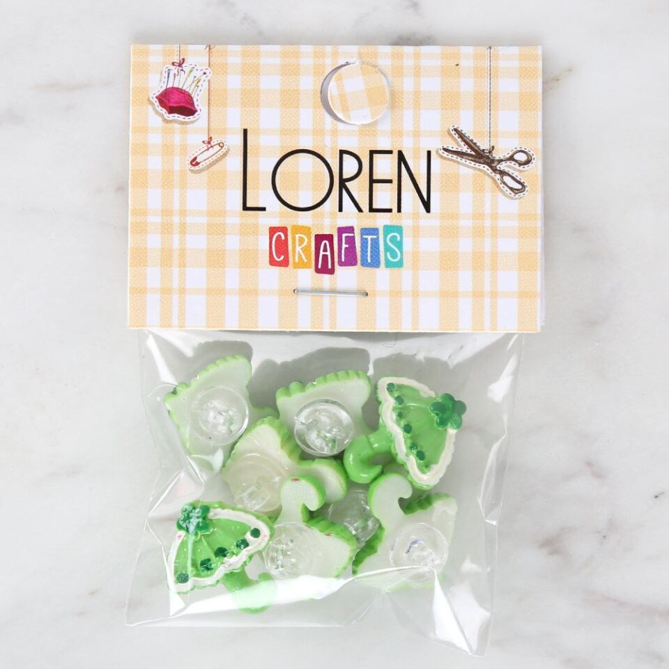 Loren Crafts Yeşil 8'li Düğme - 3013