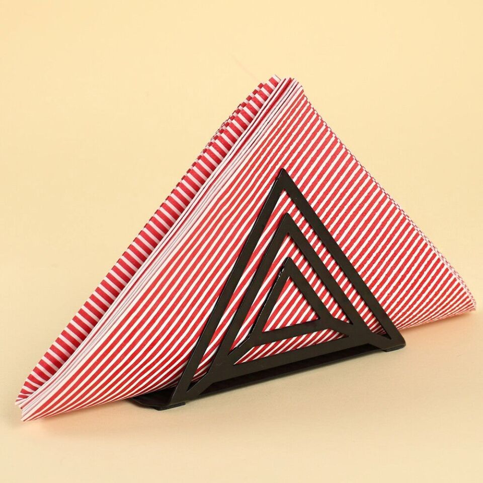 Loren Home Prizma Siyah Metal Peçetelik