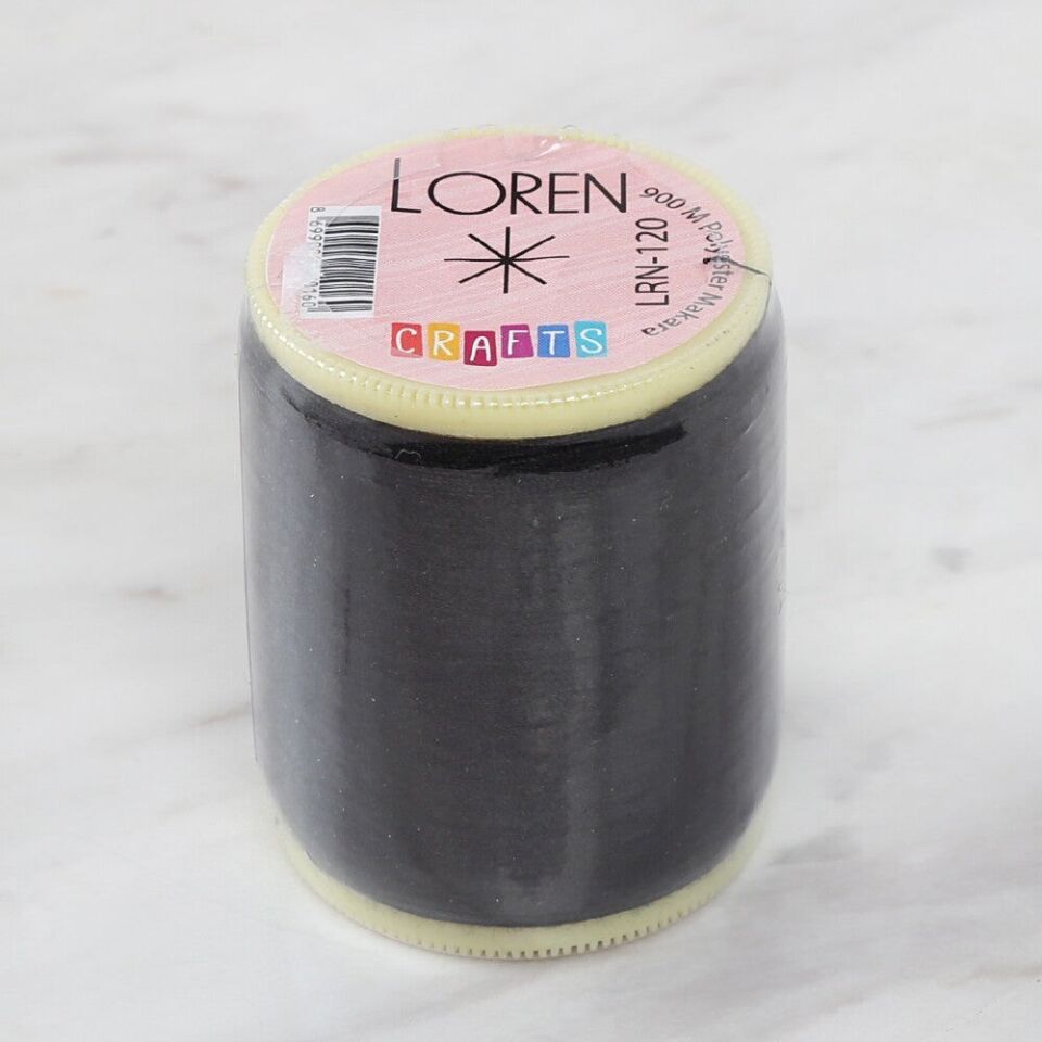 Loren Crafts 900 metre Polyester Dikiş İpliği Siya