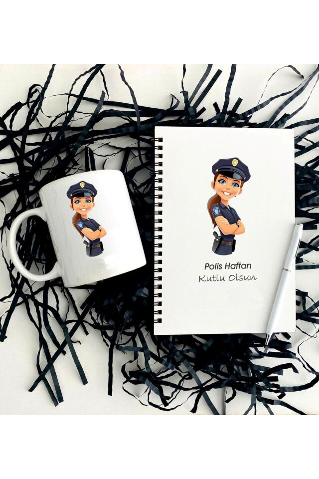 Polis Haftası Defter Kalem Kupa Seti Kadın