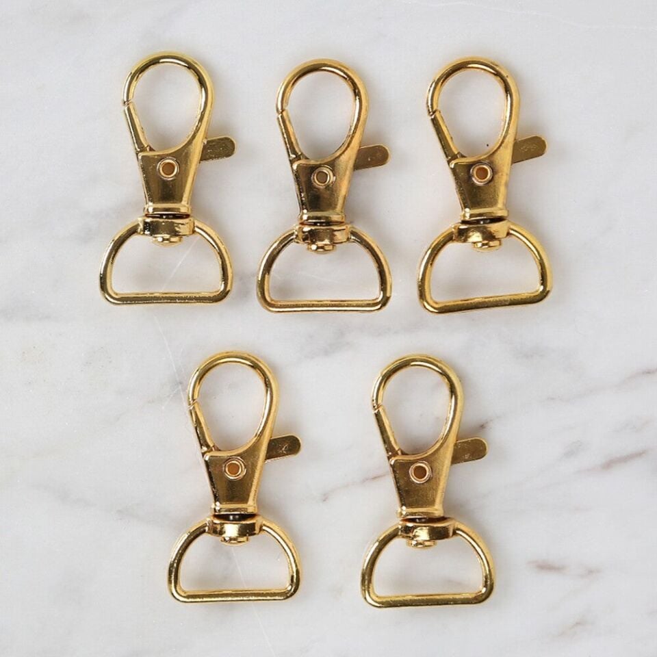 Loren Altın Papağan Klips Halkalı Anahtarlık 5 li