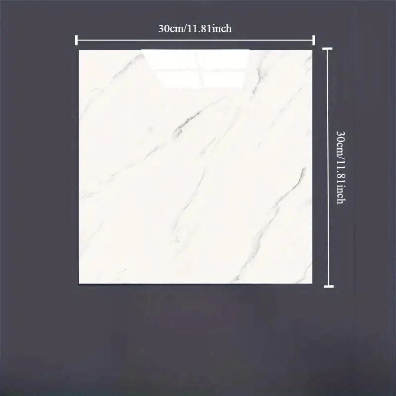 Beyaz Mermer Desenli Alüminyum Plastik Du Sticker (30*30)