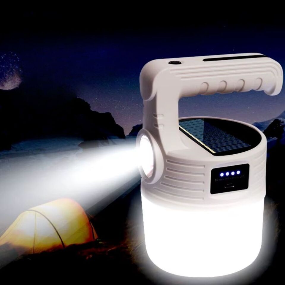 AD LED Güneş Enerjili Kamp Lambası–2000 Lümen Süper Parlak, 5 Aydınlatma Modlu,USB ile Şarj Edilebilir Dış Mekan,Asılabilir Torch El Feneri