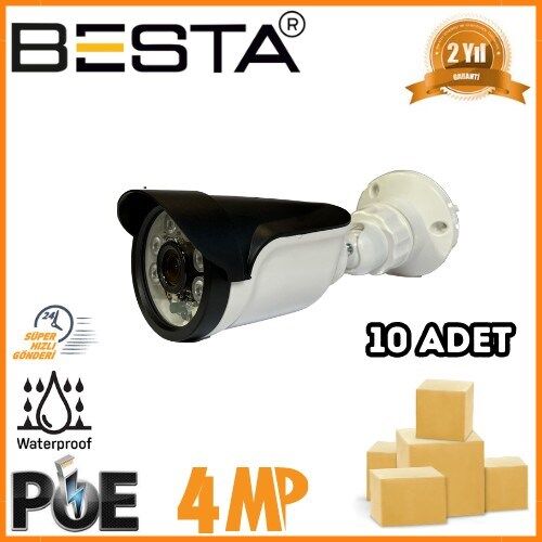 4 MP 6 ATOM LED IP POE Bullet Güvenlik Kamerası 10 Adet Koli