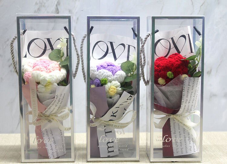 Tekli El Örgüsü Gül Buketi