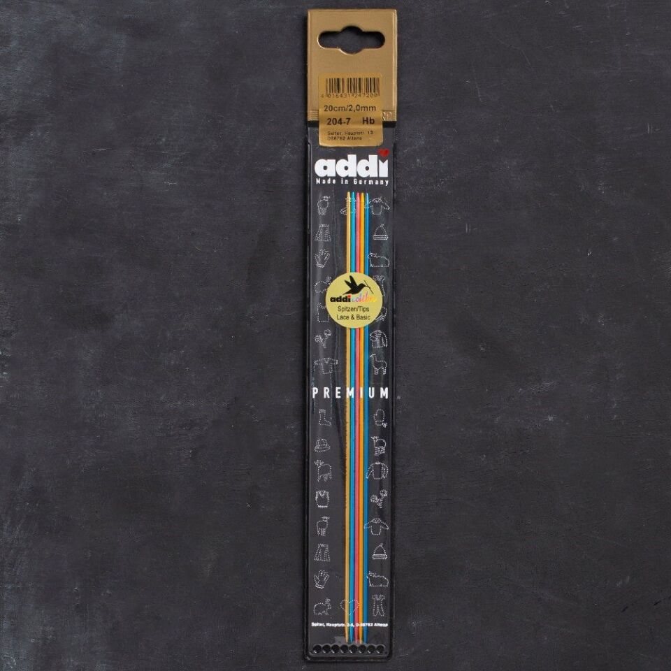 Addi Colibri 2mm 20cm Renkli Çorap Şişi - 204-7