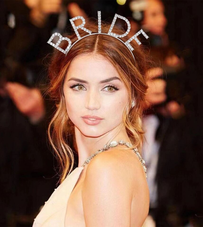 Mey İthalat® Bekarlığa Veda Mega Boy Kristal Taşlı Gümüş Bride Taç Gelin Tacı 20X21 cm