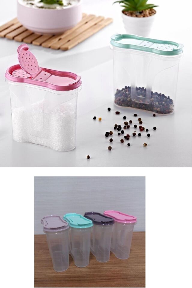 AD Plastik Kapaklı Majör Baharatlık Baharat Saklama Kutusu Kabı