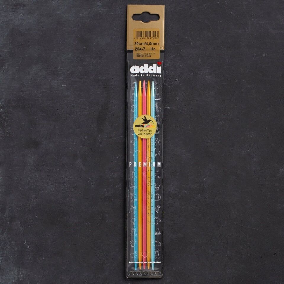 Addi Colibri 4,5mm 20cm Renkli Çorap Şişi - 204-7